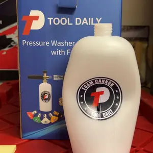 Product Review of Tool Daily Short Handheld with  Cannon FOR PRESSURE WASHER,  1/4 Inch Quick Connector, Water Spray Tool with 5 Nozzle Tips, 1 Liter snow foam lance, FathersDayGift from Z**r