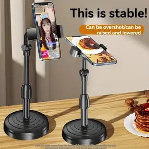 Mobile phone holder, universal adjustable mobile phone and tablet holder, 360 ° rotating flexible arm, heavy-duty ABS base, suitable for all models of mobile phones, used for live streaming, photography, video recording