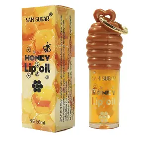 Honey Essence Lip Balm Keychain - Moisturizes dry, chapped lips, provides intense hydration, is a transparent moisturizing lip balm that reduces lip lines, plumps and nourishes, and makes a delicate gift, perfect for Christmas.