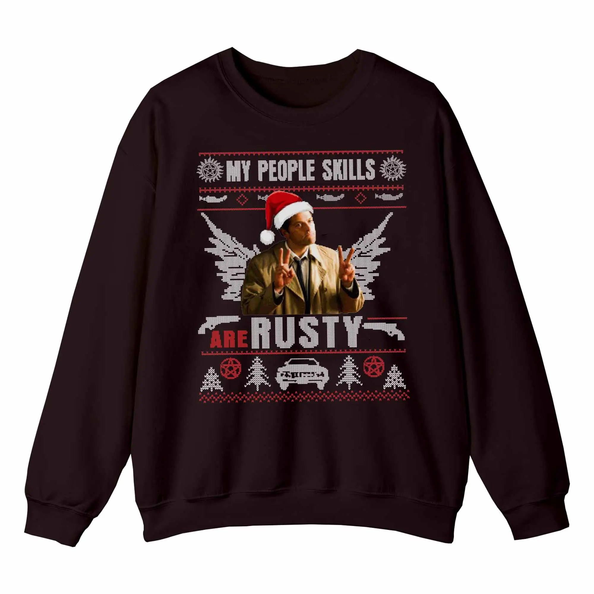 Supernatural Castiel Christmas Sweatshirt,My People Skill are Rusty Shirt ,Castiel Shirt, Castiel Rock Style Bootleg Tee, Supernatural merch