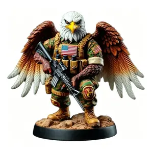 Eagle Soldier Ornament Decorative Design, Resin Craft Art Piece, Creative Eagle General Sculpture, Unique Home Decoration Item