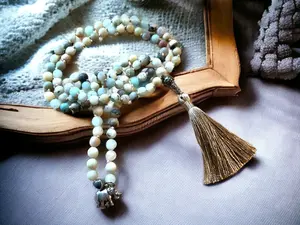 Amazonite Mala Bead Necklace | Prayer Beads | Mantra Beads | Intention Beads | Mala Beads