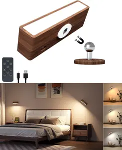 LED Wall Sconce Wireless Kitchen Lighting USB Rechargeable 360° Adjustable Angle Wall Light Remote Control Reading Lamp For Bedroom Closet Hallway Cabinet Display Shop Light Modern Rustic Lamps