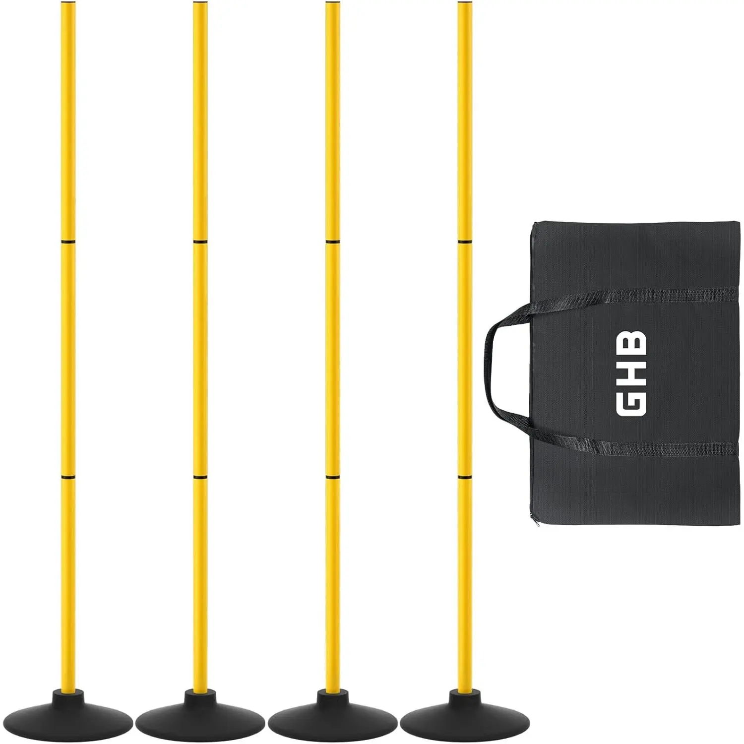 Agility Poles 4 Pack 50" Sports Soccer Training Poles,Detachable Speed Training Equipment Football Accessories with Rubber Base