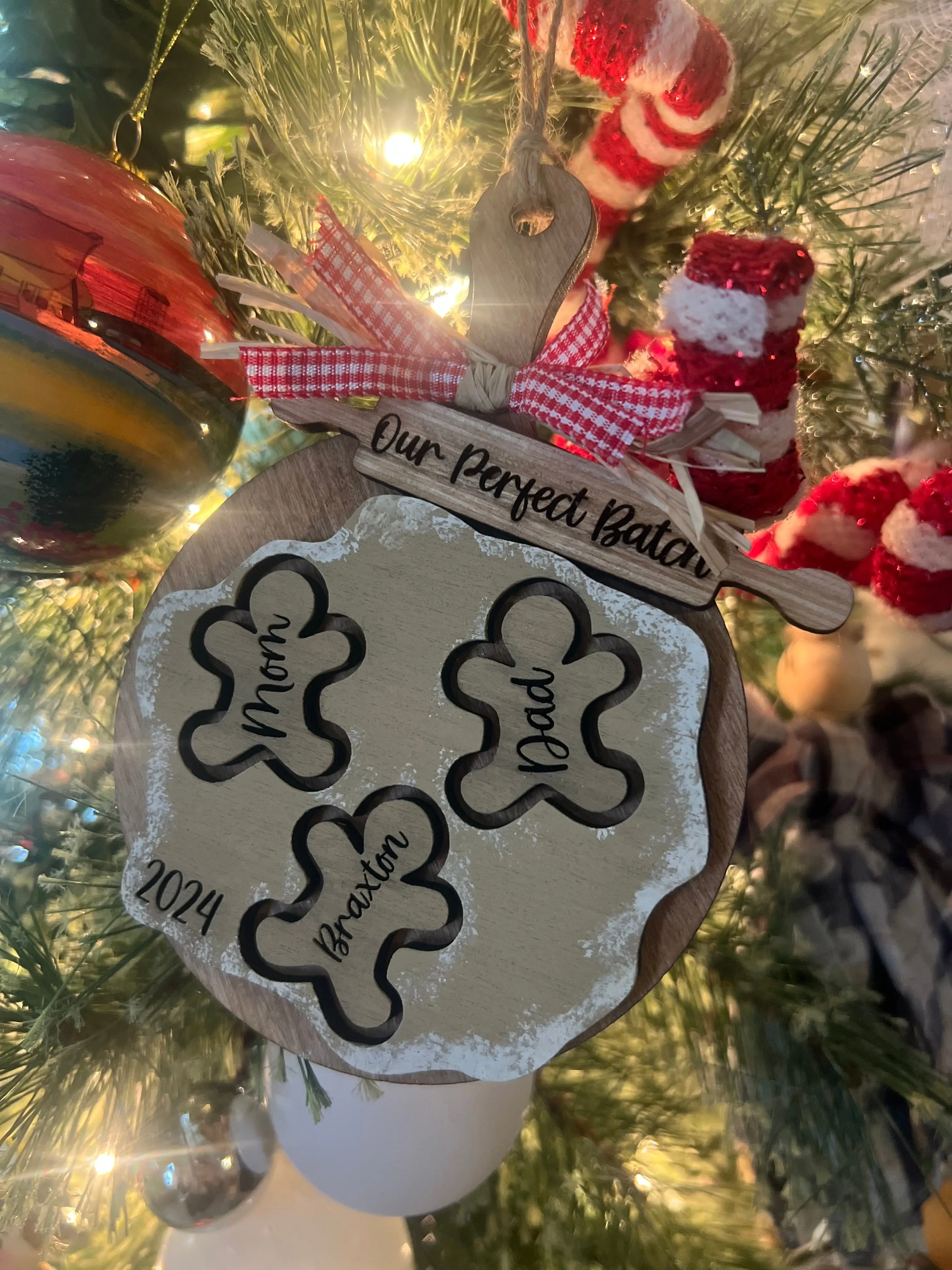 Gingerbread cookie dough ornament