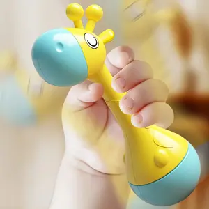 Giraffe Baby Rattle Toy, Soft Shaky Infant Teether, Hand Grip Developmental Toy, Sensory Learning Toy, Baby Sound Making Toy, Teething Rings For Babies