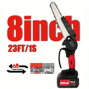 Portable lightweight handheld saw, 8inch mini cordless chainsaw, equipped with battery and chain, suitable for home and garden use, a gift for fathers, husbands, gardening enthusiasts, and DIY lovers