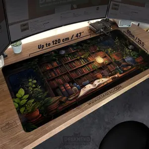 Dark Academia Desk Mat Mouse pad, Cottagecore Witchy Mousepad xl, Lofi Aesthetic Deskmat, book plant lover table matt, Cozy Cute Mouse Mat, Desk Mat Gifts