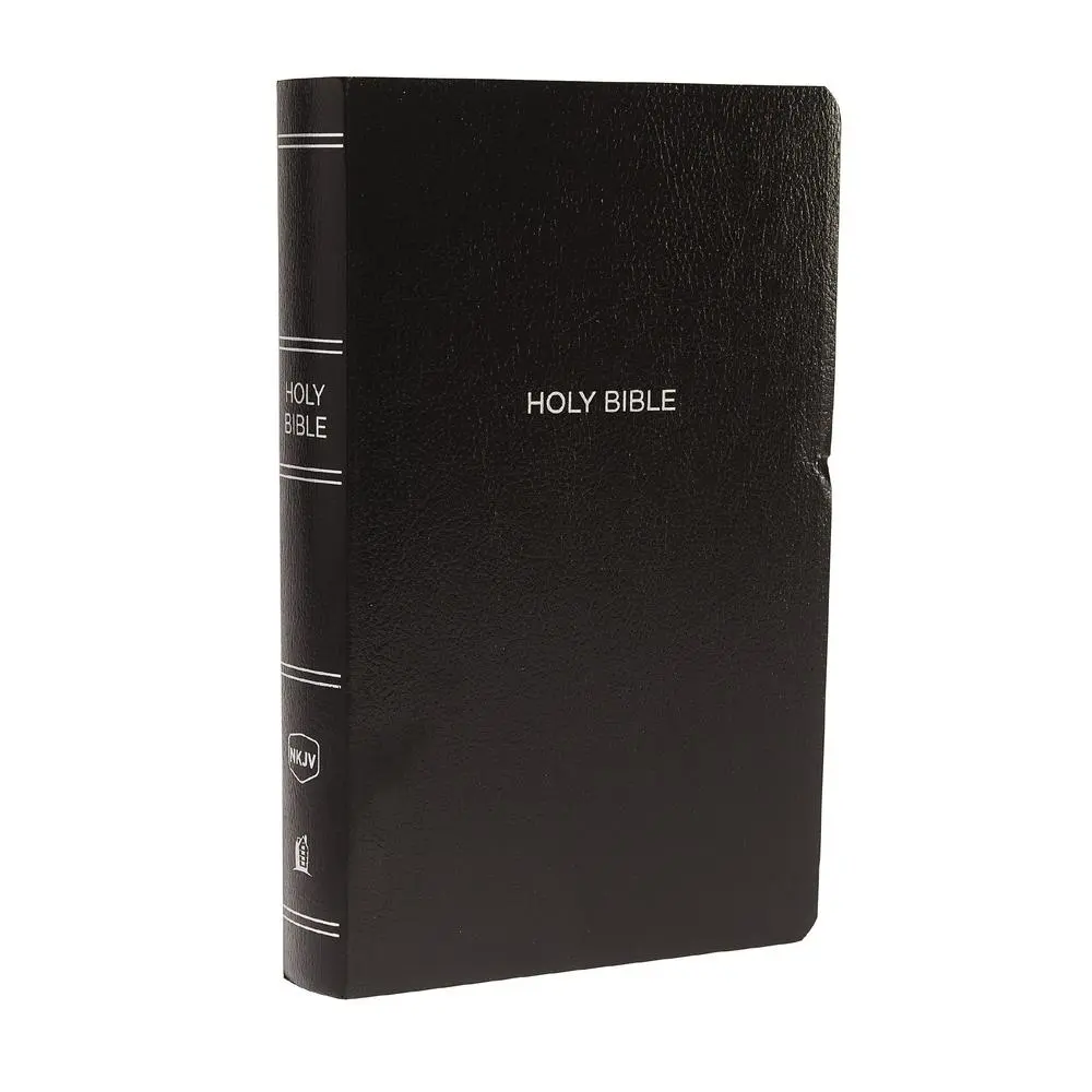 Used NKJV Holy Bible - Thomas Nelson Bible Study Book, Black Imitation Leather Soft Cover, Red Letter Special Edition, 7-Point Print, 1.44lb, 30 Days with Jesus Reading Plan - Ideal for Graduations, Birthdays (English), Dictionary And Concordance