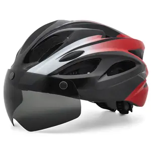 Adult Cycling Helmet Universal for Road & Mountain Bikes with Magnetic Goggles & Tail Light Adjustable Fit for Comfort