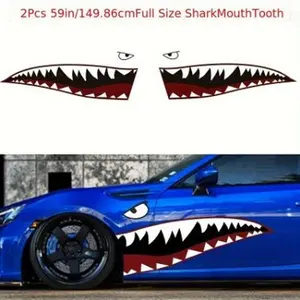 [Shark Mouth] Car Shark Mouth Sticker | 59*16ft | Great White Shark Body Sticker