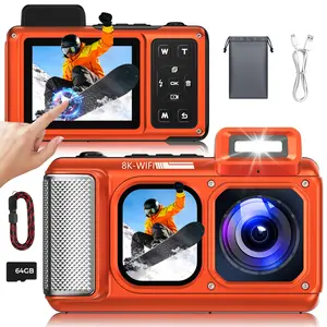 Maxmango V08Pro 8K WiFi 15m/49FT Underwater Digital Camera Dual-Screen Waterproof Camera