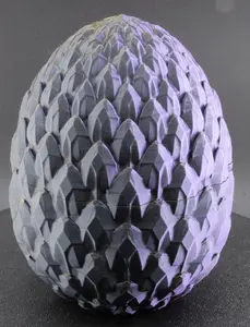 Dragon Scale Egg – Fantasy Collectible Egg with Armored Scales | Gold & Purple Display Egg for Dragon Lovers