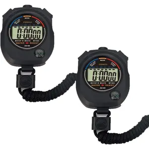2 Pack Multi-Function Electronic Digital Sport Stopwatch Timer, Large Display with Date Time and Alarm Function,Suitable for Sports Coaches Fitness Coaches and Referees,Pgzsy