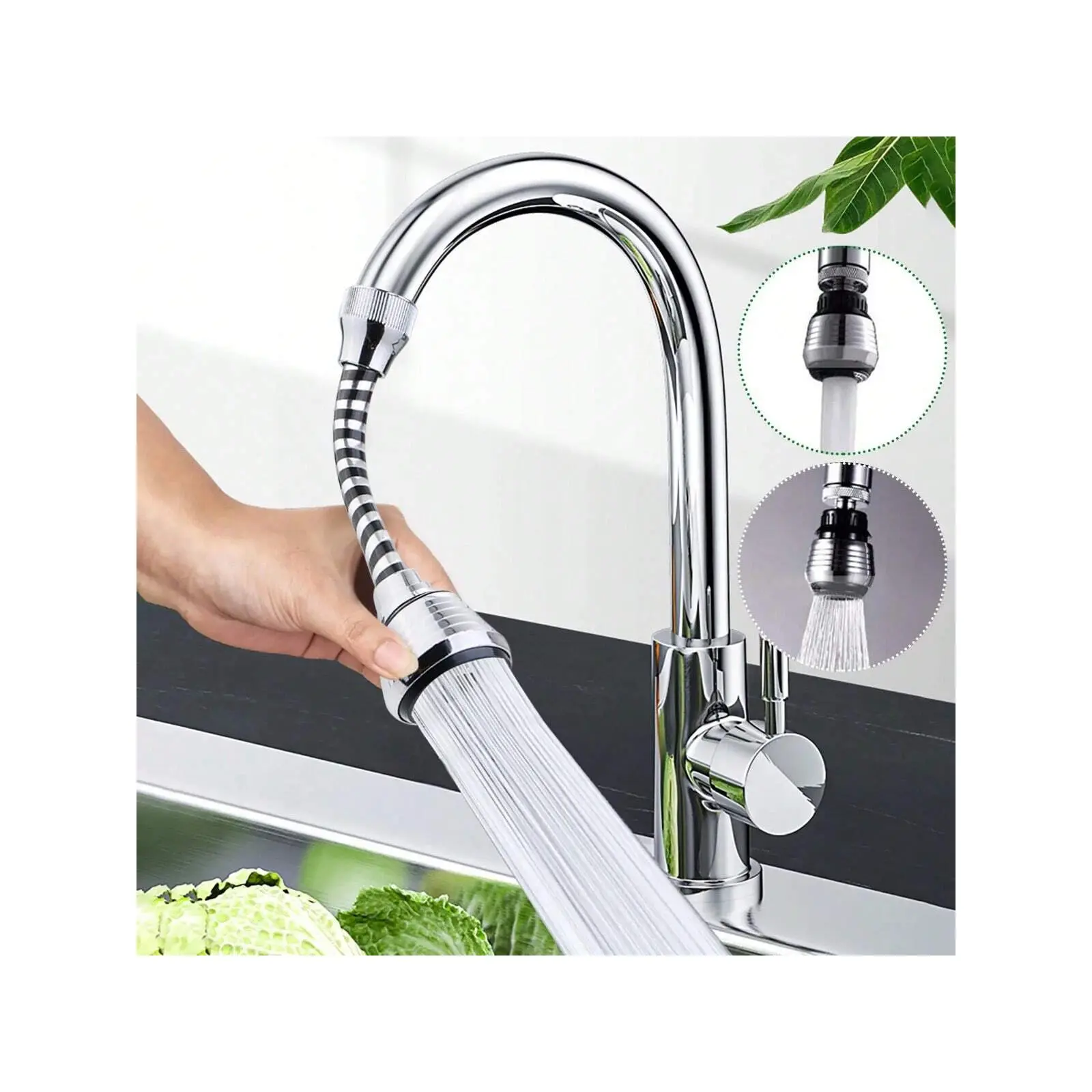 360 Degree Adjustment Faucet Extension Tube Water Saving Nozzle Filter Kitchen Water Tap Water Saving for Sink Faucet Bathroom SHEIN