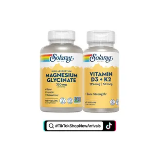 Solaray Magnesium Glycinate + Vitamin D Stay Active Bundle, Dietary Supplement for Health & Wellness Support