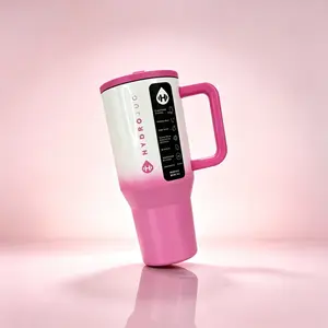 32 oz HydroJug Traveler Tumbler - Pink Ombre Insulated Stainless Steel Cup with Straw, Reusable, Leakproof, Perfect for Coffee, Water, & On-the-Go Hydration fathersdaygift