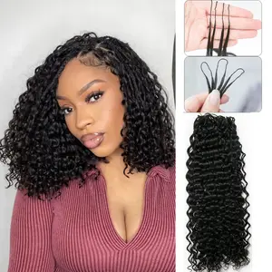 YWIGS Crochet Human Hair for Miracle Knots Human Hair Feather Crocher Hair for Miracle Knots Boho Braids Burmese Curly Pre-Separated 60g / Bundle #Summervibes