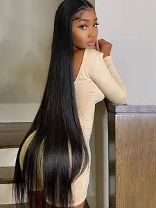 Super Long Straight Wigs with Baby Hair for Women, Gorgeous Fluffy Wigs, Synthetic Lace Front Wigs for Party, Daily Use, Glueless Frontal Wig