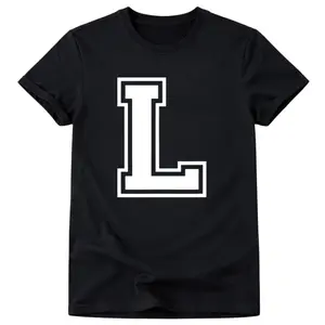Initial L Varsity T-Shirt with Monogram Alphabet Style