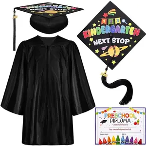 2026 Preschool Graduation Cap & Gown Set – Kids Graduation Outfit with Tassel & Certificate