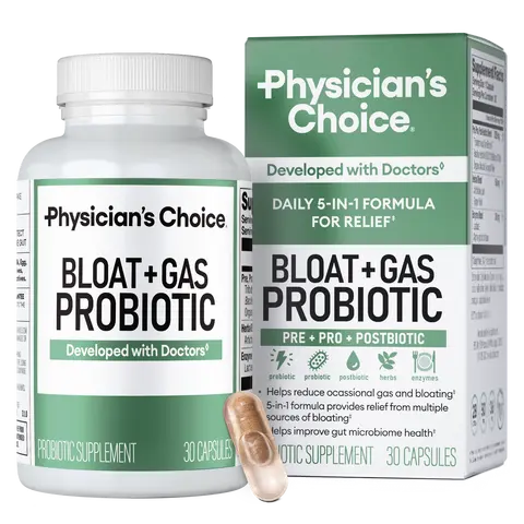 [AUCTION] Physician's Choice Bloat & Gas Probiotic with Lactase, Enzymes, Prebiotics, Postbiotics & Herbs for Daily Proactive Digestion Support