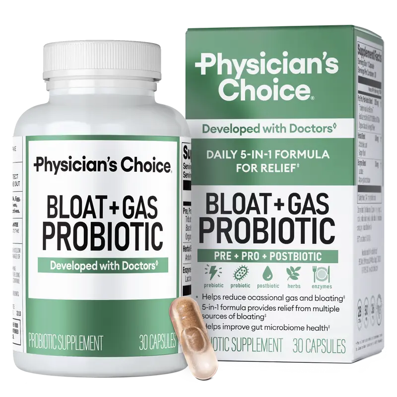 [AUCTION] Physician's Choice Bloat & Gas Probiotic with Lactase, Enzymes, Prebiotics, Postbiotics & Herbs for Daily Proactive Digestion Support
