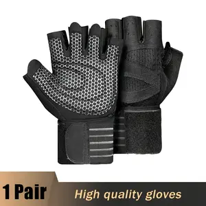 Professional Weight Lifting Gloves with Wrist Support, Breathable & Anti-Slip Grip, Adjustable Hook & Loop Closure, Durable Neoprene Material for Gym, Fitness, and Workout – Black