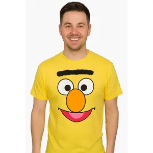 Sesame Street Bert Face T-Shirt Yellow Bert Tshirt