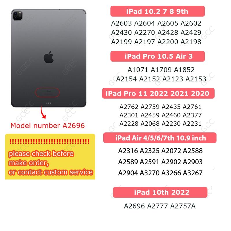 Foldable Case for iPad 10th 2022 10.9 Inch Pro 11 Case with Keyboard for iPad 10.2 7 8 9th Air 4 5 Cover Air 3 Pro 10.5 Tablet Back Shell with Bluetooth Keyboard Tablet Protective Cover