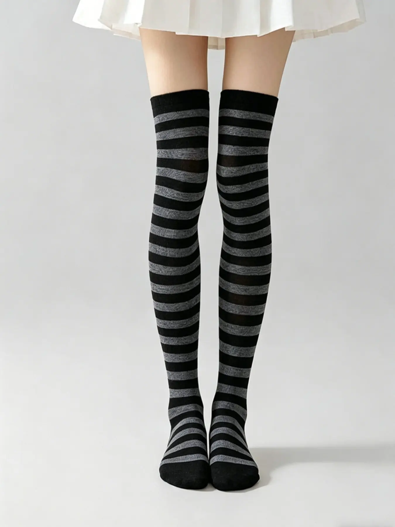 Striped Over-The-Knee Long Socks, Casual Daily Socks, Stylish Footwear for Daily Wear, Comfortable & Durable Design, Perfect for All Seasons