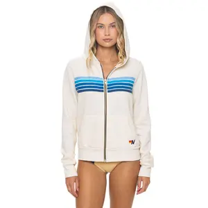 5 STRIPE HOODIE - VINTAGE WHITE // BLUE