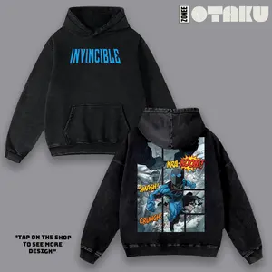 Invincible Comic Full Masked Mark Vintage Bootleg Graphic Hoodie, Retro 90s HipHop Washed Oversized T-Shirt, Superhero Comic Print Sweatshirt, Unisex Streetwear Tank Top