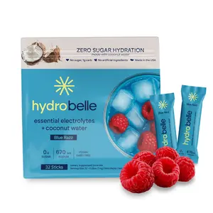 HydroBelle Electrolyte Sticks - Zero Sugar Coconut Water Powder, 32 Sticks, Vegan, Keto-Friendly, Natural Hydration for Fitness & Daily Wellness