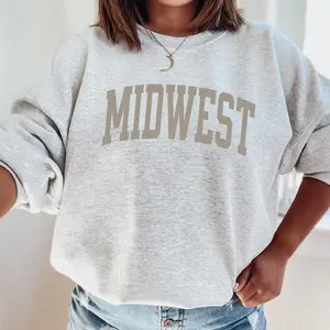 Midwest Sweatshirt, Retro , Vintage , Vacation , Trendy Hoodie T-shirt Cotton Womenswear