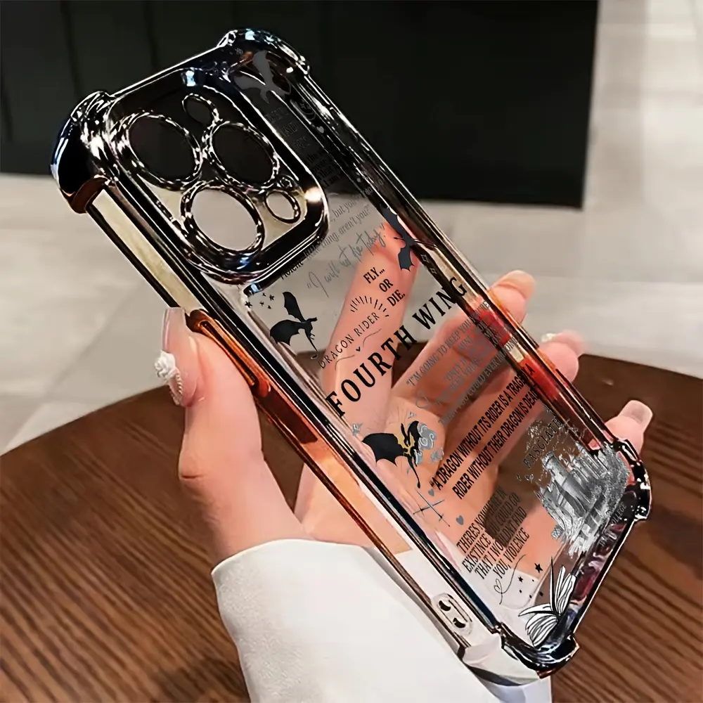Dragon F-Fourth W-Wing Transparent Plastic Phone Cover - Flexible Fit Soft Back Cellphone Protector Accessories Compatible with iPhone 17,16E,16,15,14,13,12,11,Mini,Pro,Max,Air,X,XR,XS Max,8,7 Plus, Fall-Resistant Design