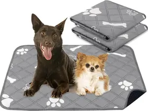 Washable Pee Pads for Dogs, 18'' x 24" Reusable Puppy Pads with Super Absorbent for Pet Training, Housebreaking and Incontinence, 2 Pack Puppy Potty Pads with Waterproof Bottom Washable Reusable