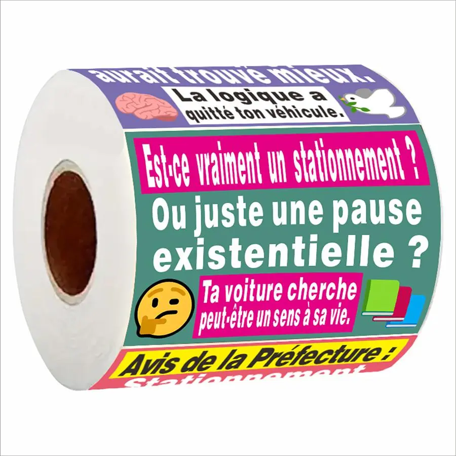 150 Pcs Funny  French Parking Warning Stickers - Matte Finish, 7x5cm/2.75x1.57 Inch, Humorous Car Reminder Labels