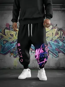 Men's Buu Print Joggers with Deep Pockets, Women's Stylish Skinny Jogger Pants, High Quality Fitted Sweatpants for Fitness & Casual Wear, Casual Athletic Jogging