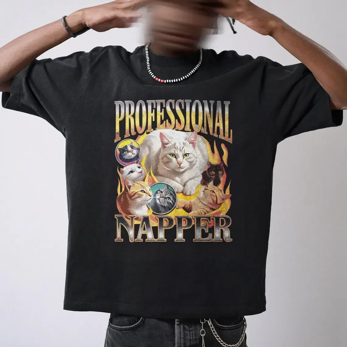 Professional Napper Graphic Tee for Streetwear Lovers, Trendy Unisex T-Shirt Design with Lazy Day Vibes, Perfect Gift for Nap Enthusiasts and Meme Fans