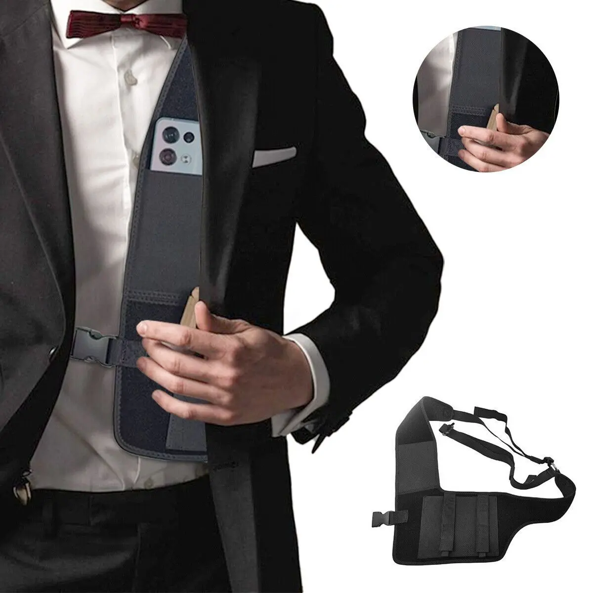Universal Neoprene Shoulder Holster for Adults, Modern Adjustable Strap Bag for Concealed Carry with Extra Magazine Pouch, Right Hand Draw