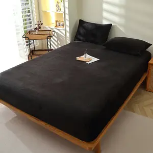 Soft Milk Velvet Bed Sheet, Warm Solid Color Design, No Pillowcase Included, Ideal for Fall & Winter, Suitable for Dorms and Guest Rooms
