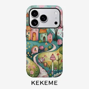 Vibrant Home Tree Creative Pattern, Stylish and Unique 2-in-1 Phone Case, Durable and Anti-Drop, Suitable for iPhone 17 16 15 14 13 12 11 Plus Pro Max Air, Samsung Galaxy S Series and A Series, Gift to Friends and Family