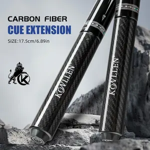 Konllen Carbon Fiber Pool Cue Stick Extender 6/8 Inch, Includes Three Bumpers, Fits Various Cues, Sports Equipment Type
