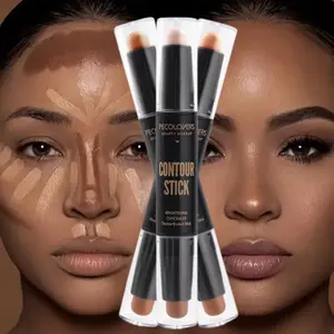 1pc Double-head Bronzer Contour Glow Seeker Highlighter Stick, Modify The Face Contouring V-face, Three-dimensional Nose Shadow, Waterproof and Sweat-proof, Multi-functional Contouring Stick, Bronzing Stick