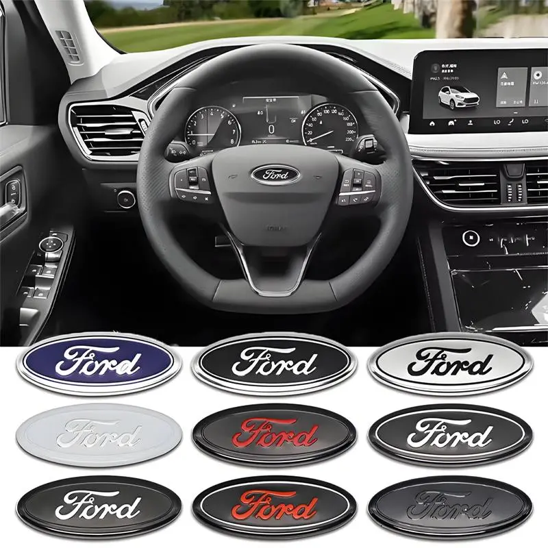 2026 New ABS Car Steering Wheel Logo Emblem Stickers For Ford ST Line Focus Mondeo Fiesta Kuga MK2 MK3 MK4 Mustang Auto Badge Accessories For your Cars