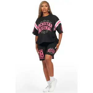 Ronnica Black T-Shirt Short Set