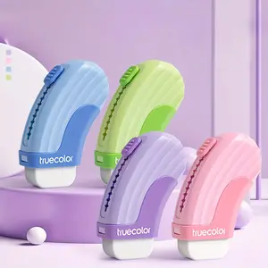 4pcs Colorful Angle Push-Pull Erasers, No Residue Shavings Ultra-Clean Line Eraser, Student Dedicated Art Drawing Pencil Erasers