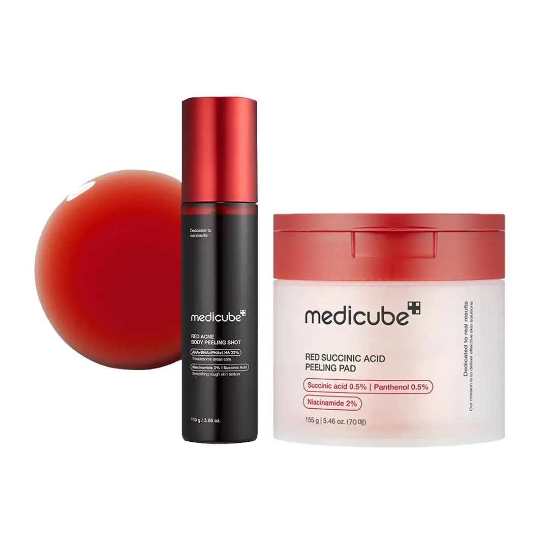 [medicube] No More Bumps Exfoliating Set for Summer-ready Smooth Skin ㅣ Peeling & Body Glow Care & Use After Spot Care for Underarms, Knees, ElbowsㅣAH