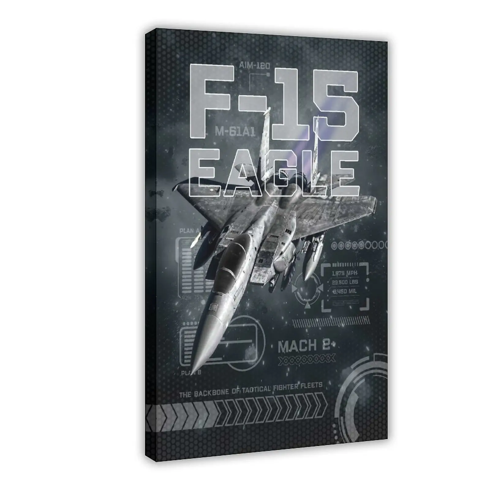 Military F-15 Eagle Fighter Jet Canvas Poster Wall Art Decoration For Home Bedroom Office Living Dorm Room Decor Boys Girls Gift